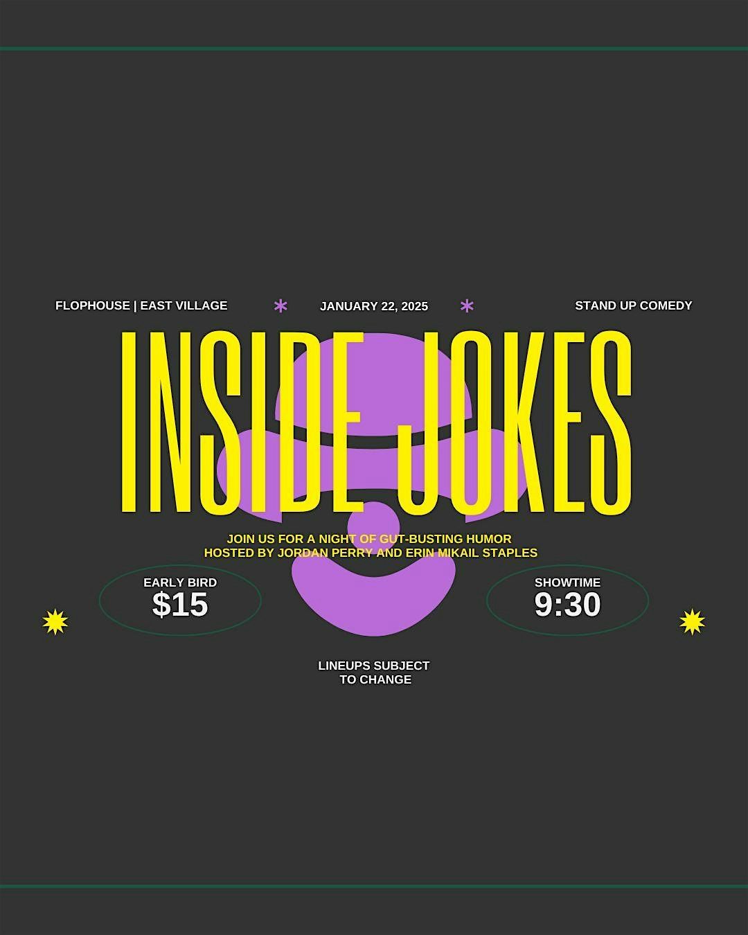 INSIDE JOKES, 22 January | Event in New York | AllEvents