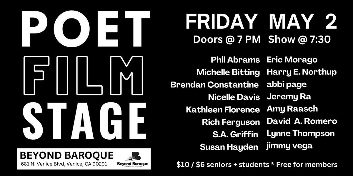 Poet Film Stage, 2 May | Event in Los Angeles | AllEvents