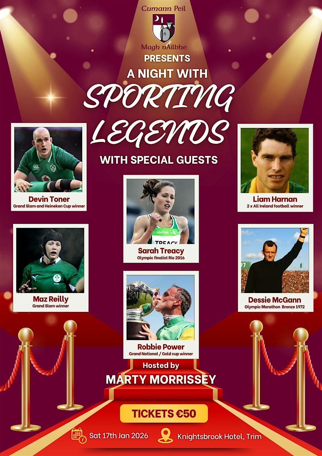 A Night with Sporting Legends, 17 January | Event in Trim | AllEvents