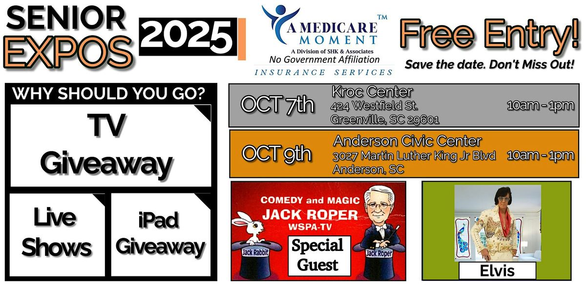 Anderson Senior Expo (Free Event) 65" TV Giveaway, 9 October | Event in Anderson | AllEvents