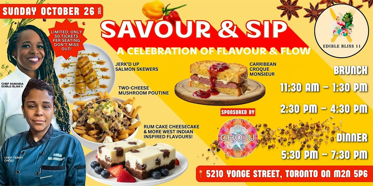 Savour & Sip — A Celebration of Flavour & Flow (Brunch/Dinner), 26 October | Event in Toronto | AllEvents