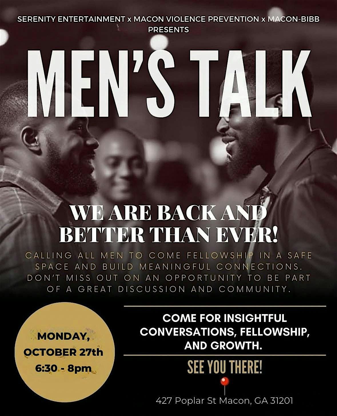 Men’s Talk, 27 October | Event in Macon | AllEvents