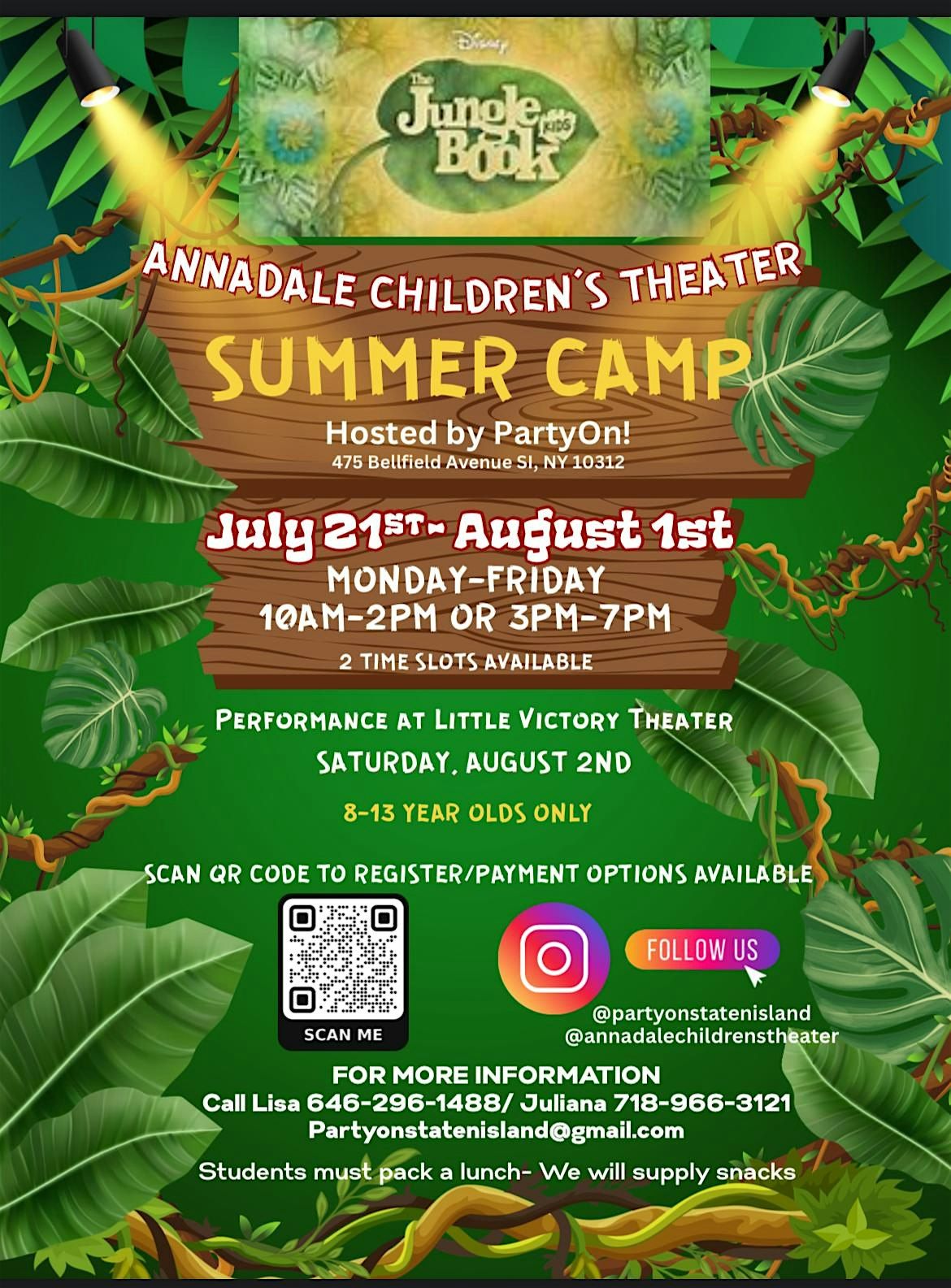 Jungle book summer camp theatre show | Event in Staten Island | AllEvents