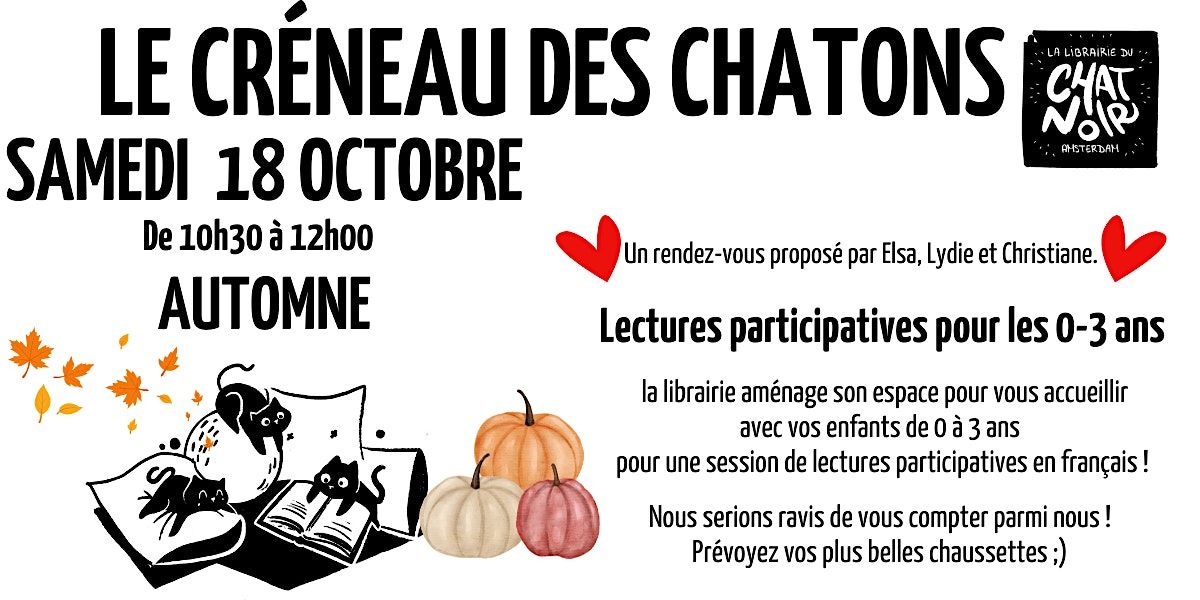 Le créneau des chatons - AUTOMNE (Octobre), 18 October | Event in Amsterdam | AllEvents