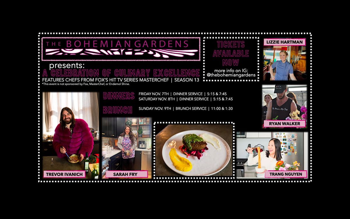 5:15p Dinner | FOX's Season 13 MasterChefs at The Bohemian Gardens!, 8 November | Event in Omaha | AllEvents