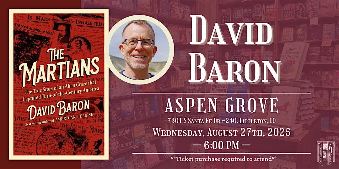 David Baron Live at Tattered Cover Aspen Grove, 27 August | Event in Littleton | AllEvents
