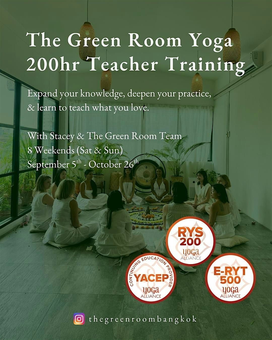 The Green Room Yoga 200hr Teacher Training | September 5, 6 September | Event in Klongtoey | AllEvents