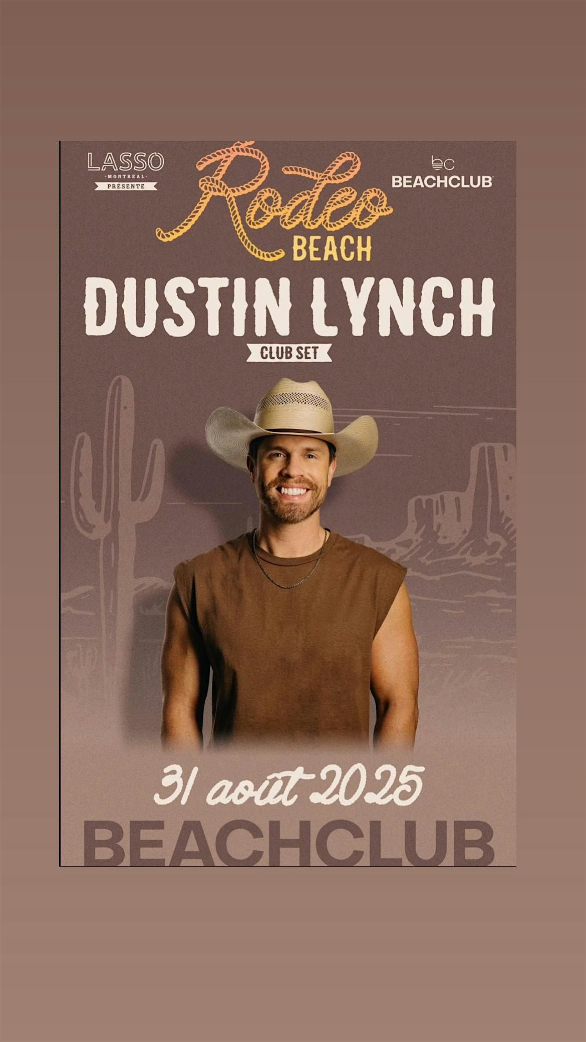 PARTY BUS TO | DUSTIN LYNCH | BEACHCLUB | AUG 31, 31 August | Event in Pointe-Calumet | AllEvents