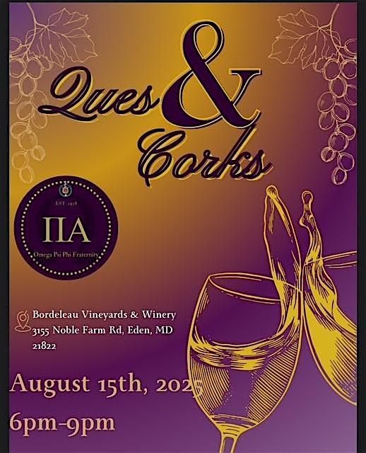 Ques & Corks, 15 August | Event in Eden | AllEvents