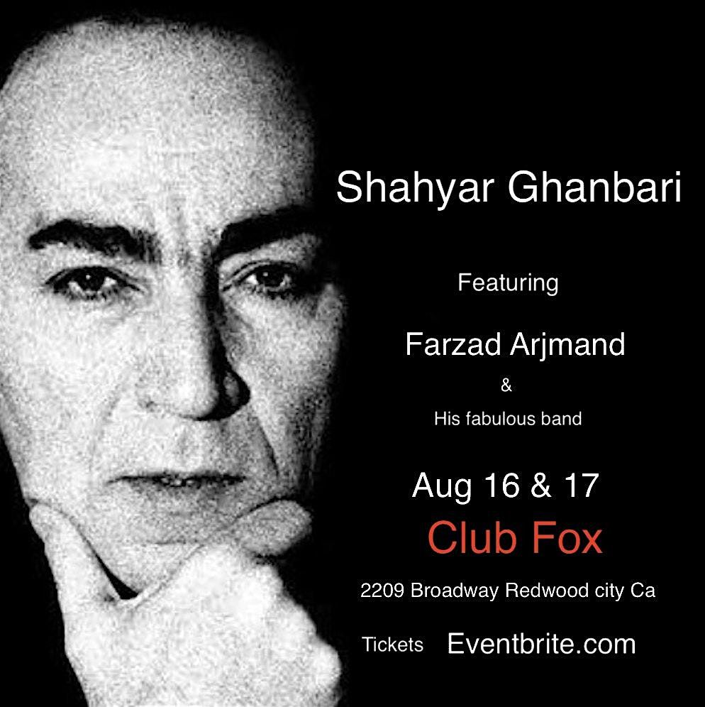 Shahyar Ghanbari Live in concert, 17 August | Event in Redwood City | AllEvents