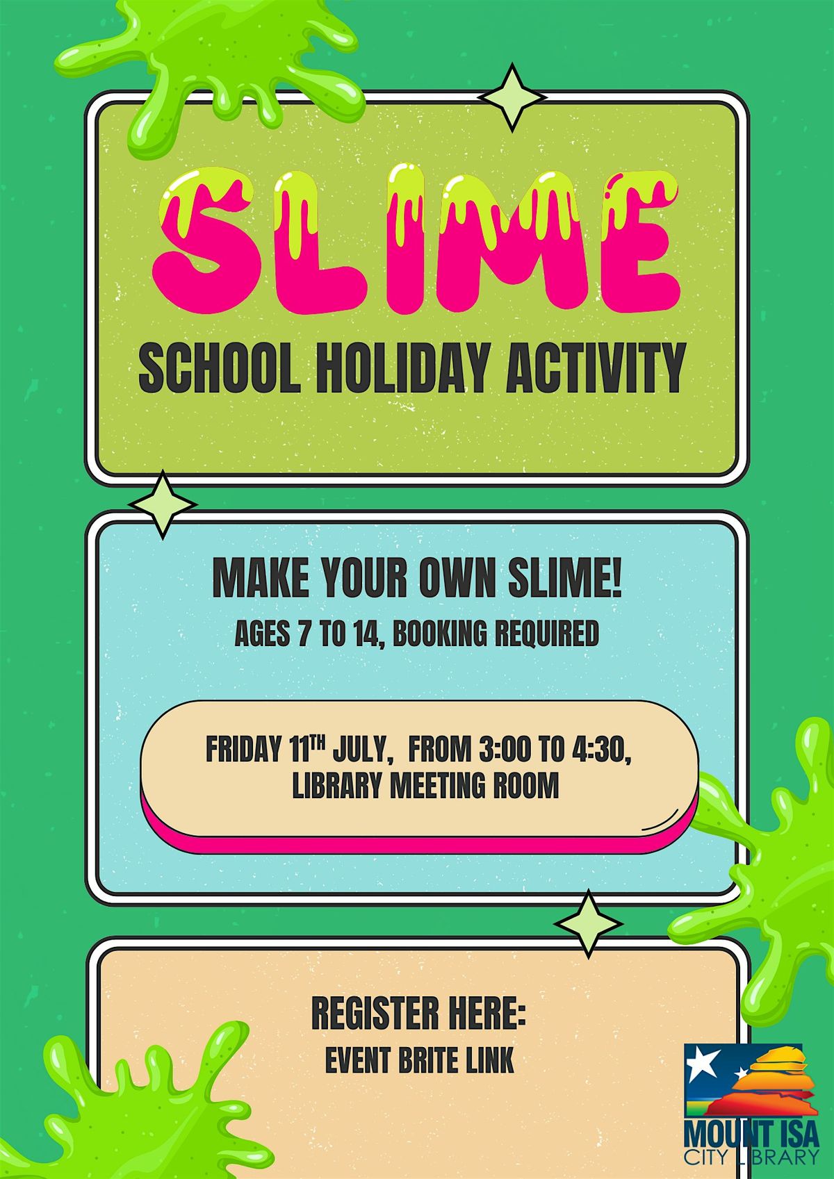 Make your own slime at the library! (week 2 - school holidays), 11 July | Event in Mount Isa | AllEvents