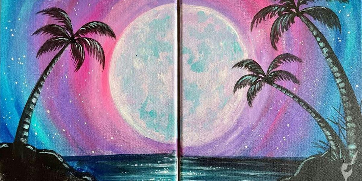 Lunar Beach Palms - Paint and Sip by Classpop!™, 26 July | Event in Pearland | AllEvents