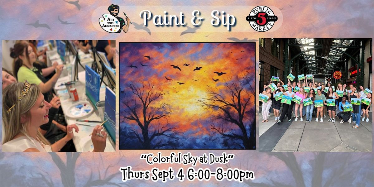 Paint & Sip at 5th St Alley “Colorful Sky at Dusk”, 4 September | Event in Eugene | AllEvents
