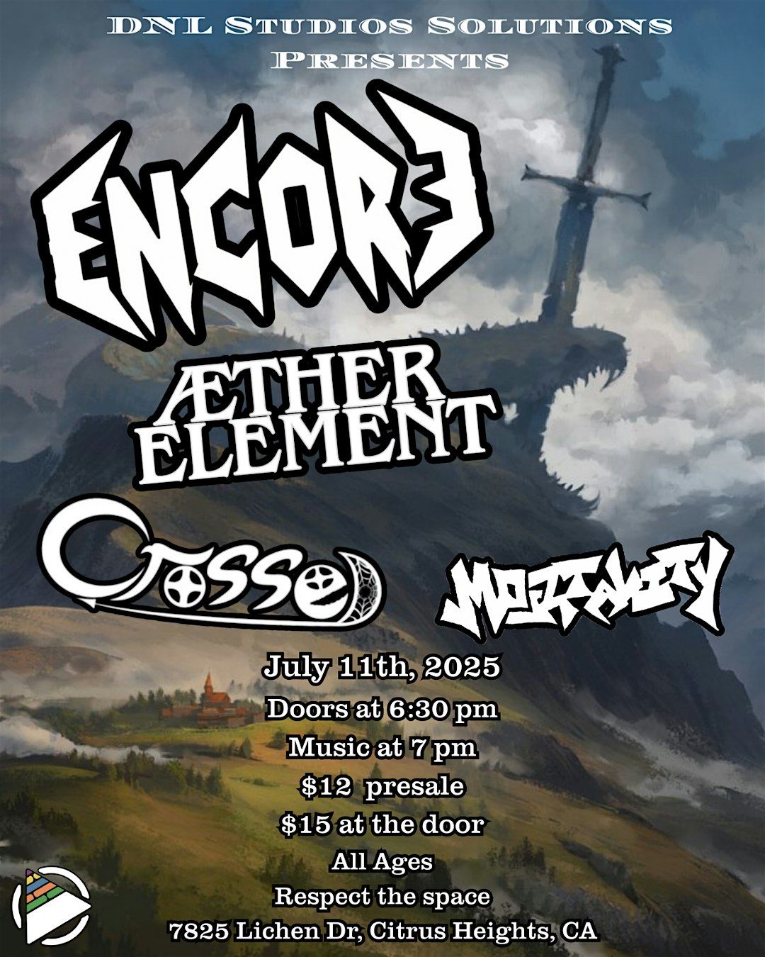 ENCORE, AETHER ELEMENT, MORTALITY SHOW + special guest CROSSED, 11 July | Event in Citrus Heights | AllEvents