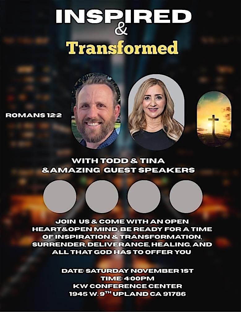 INSPIRED & TRANSFORMED, 1 November | Event in Upland | AllEvents