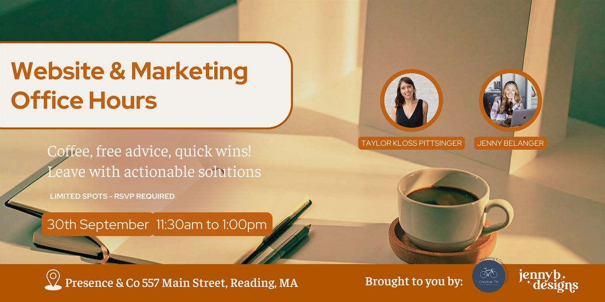 Coffee & Quick Wins: Small Business Website & Marketing Office Hours, 30 September | Event in Reading