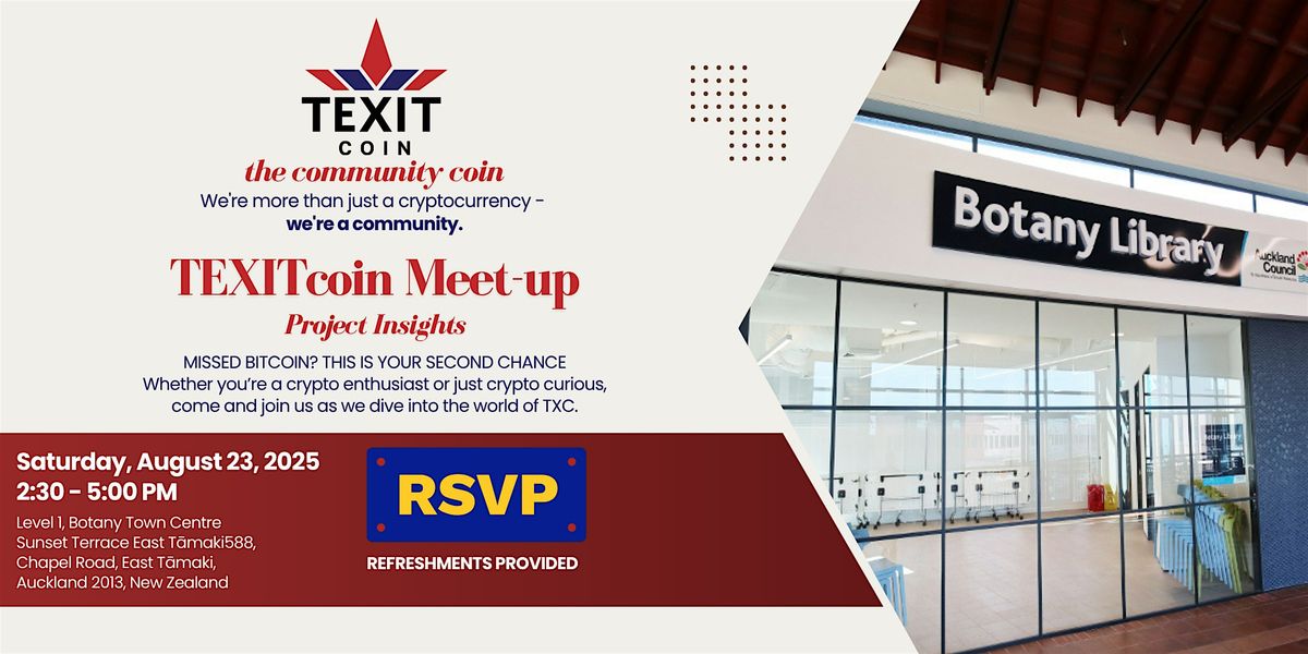 TEXITcoin Meetup: Your Second Chance to Catch the Crypto Wave!, 23 August | Event in Auckland | AllEvents