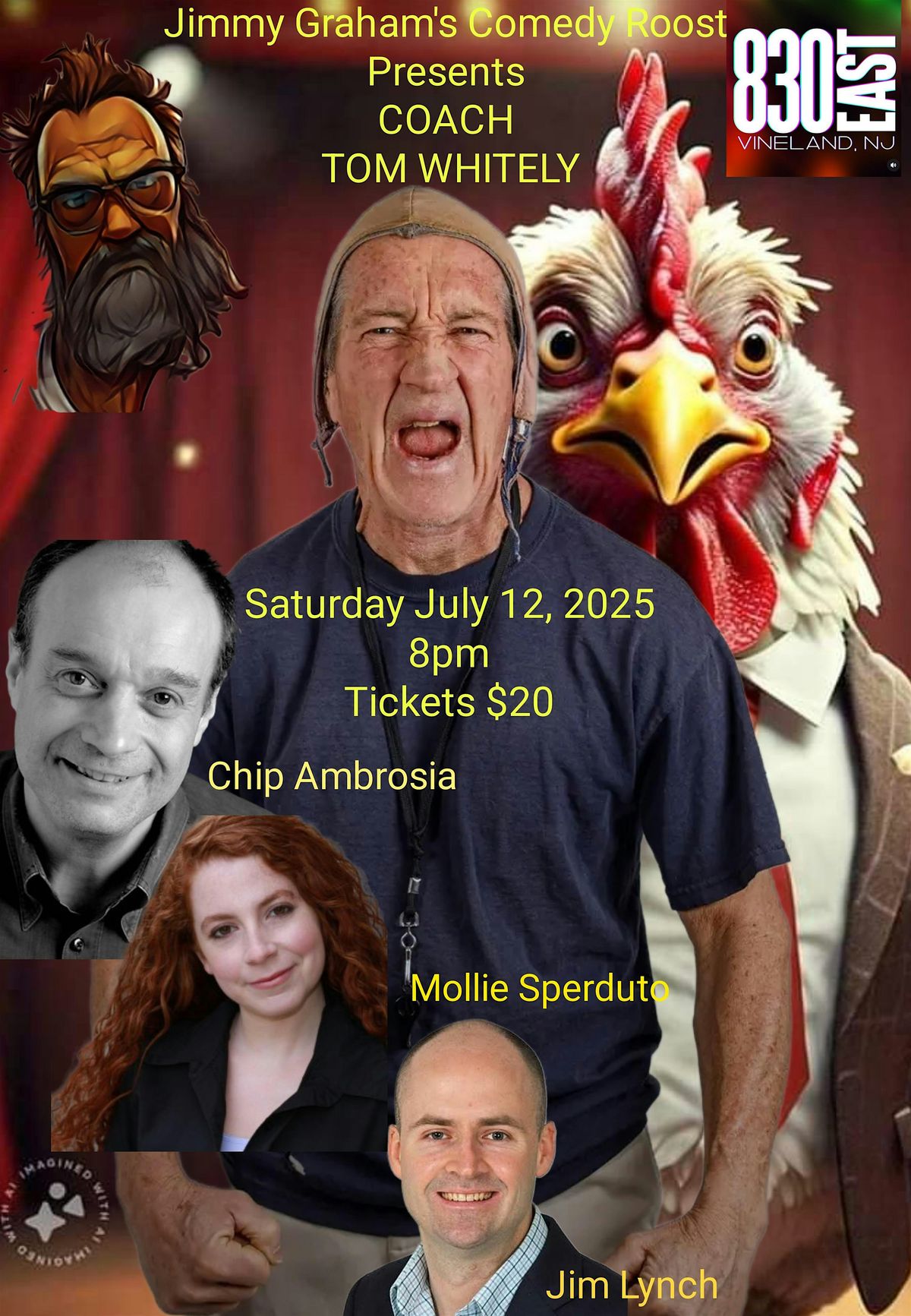 Jimmy Grahams Comedy Roost Present Coach Tom Whitely & Friends, 830 ...