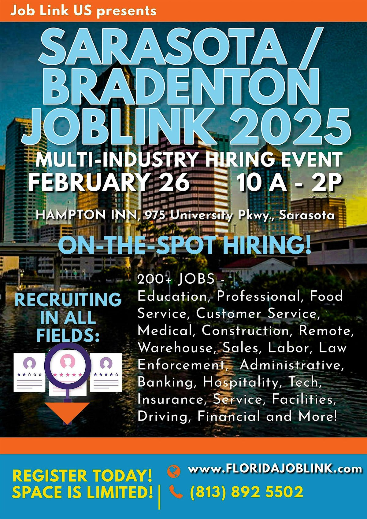 JOB FAIR - SARASOTA BRADENTON TAMPA BAY JOBLINK 2025, Hampton Inn ...