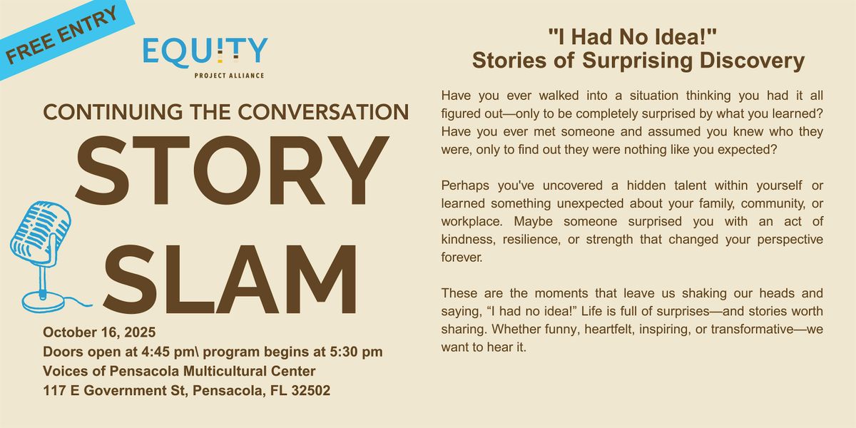 EPA's VOICES OF THE VILLAGE I Had No Idea! Stories of Surprising Discovery, 16 October | Event in Pensacola