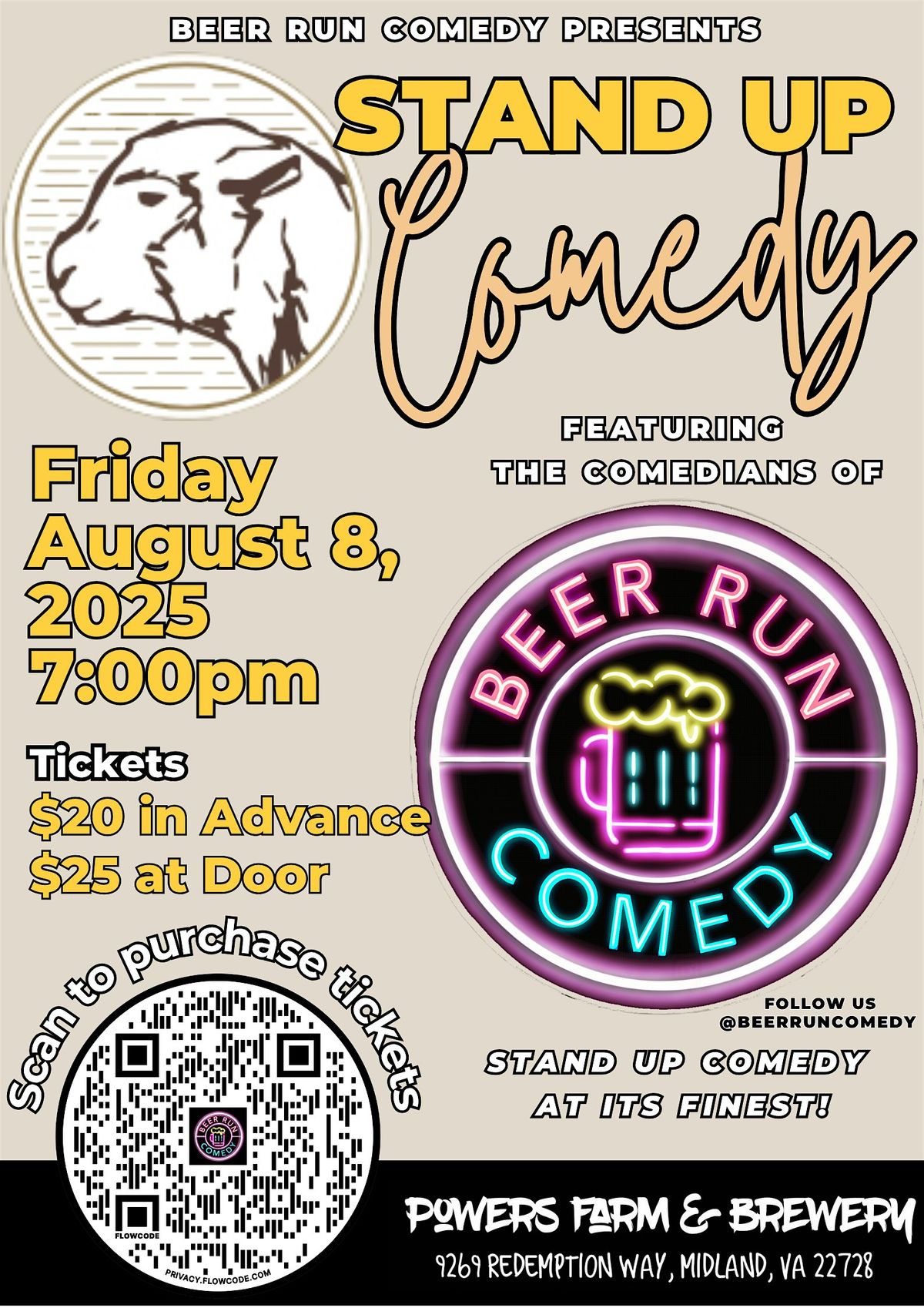 Stand Up Comedy Night at Powers Farm and Brewery, 8 August | Event in Midland | AllEvents