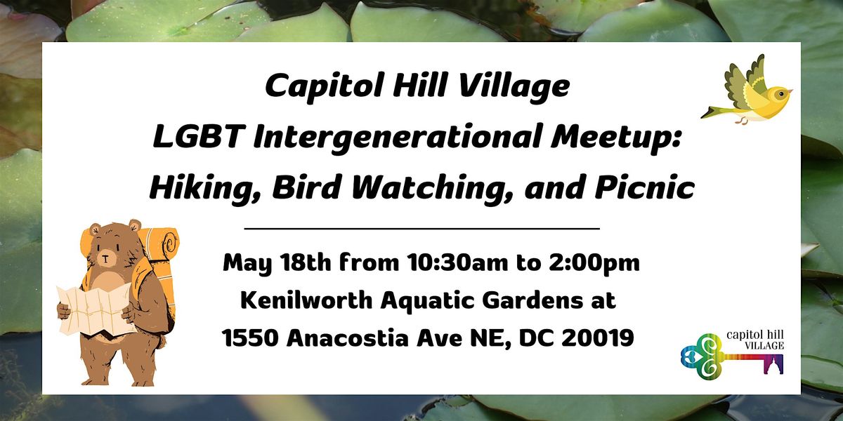 LGBT Intergenerational Meetup:  Hiking, Bird Watching, and Picnic, 18 May | Event in Washington | AllEvents