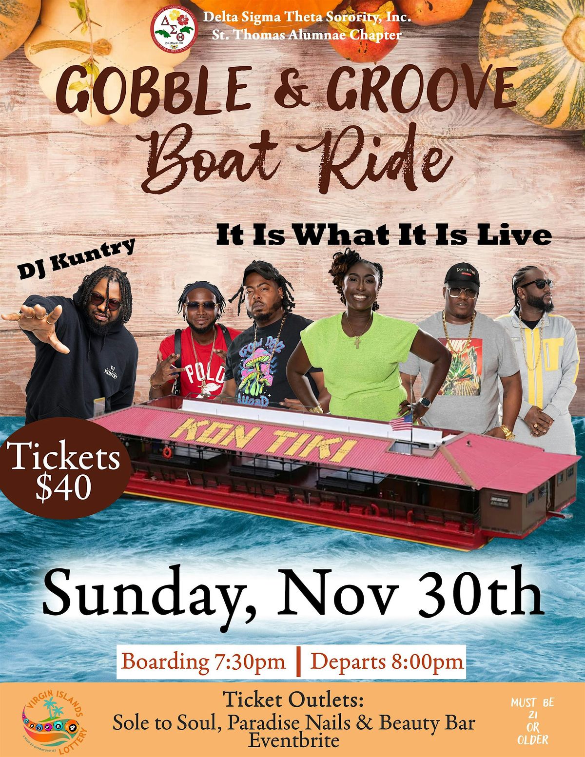 Gobble & Groove BoatRide, 30 November | Event in Charlotte Amalie | AllEvents