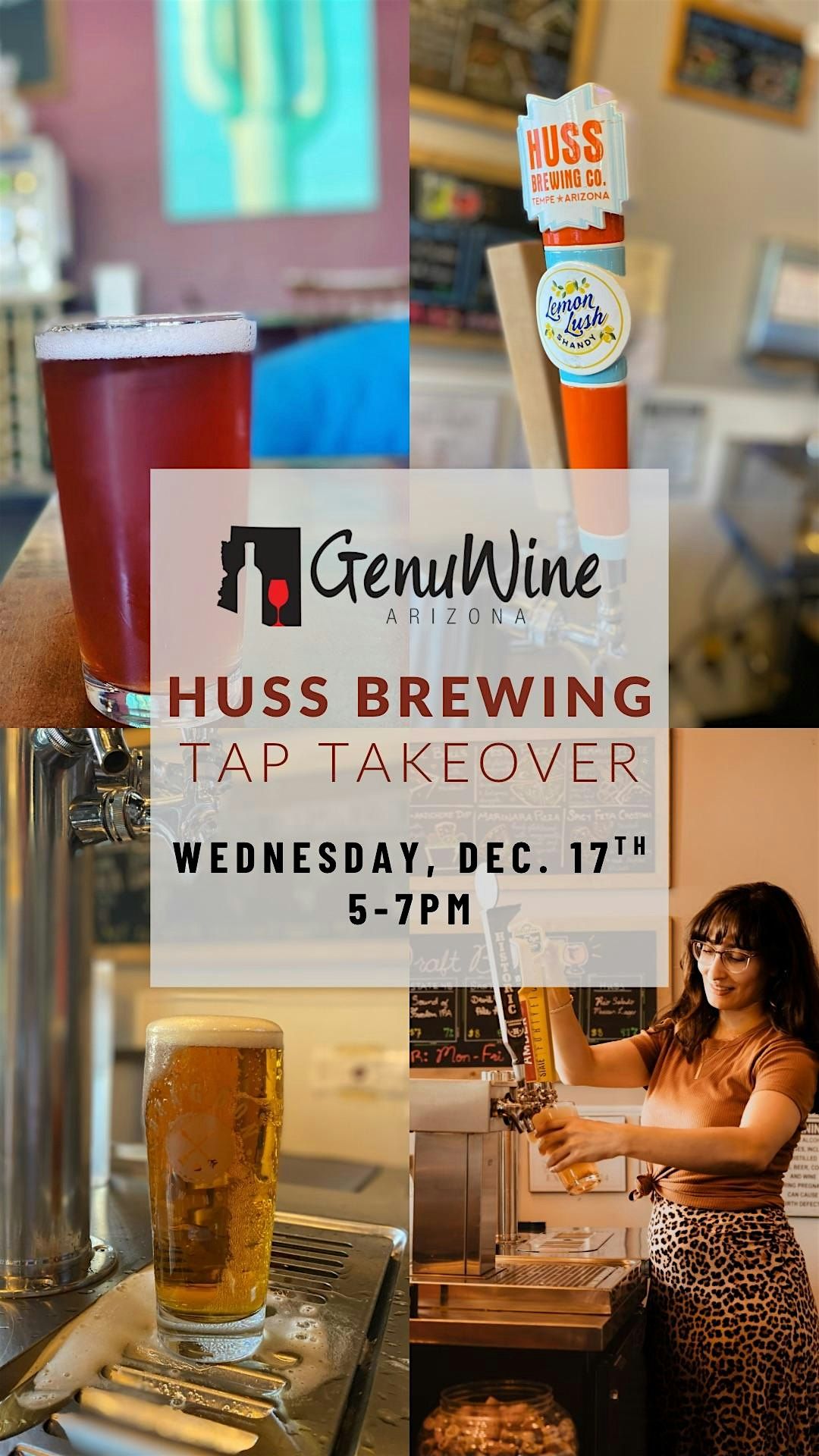Huss Brewing Tap Takeover at GenuWine, 17 December | Event in Phoenix | AllEvents