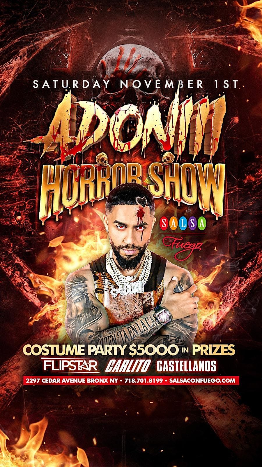 Official "Adoni Horror Show and Costume Party" at Salsa Con Fuego, 1 November | Event in The Bronx
