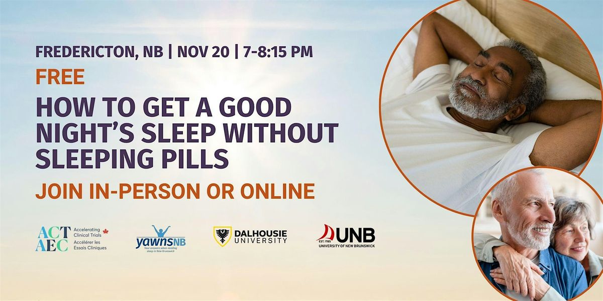 HOW TO GET A GOOD NIGHT’S SLEEP WITHOUT SLEEPING PILLS, 20 November | Event in Fredericton | AllEvents