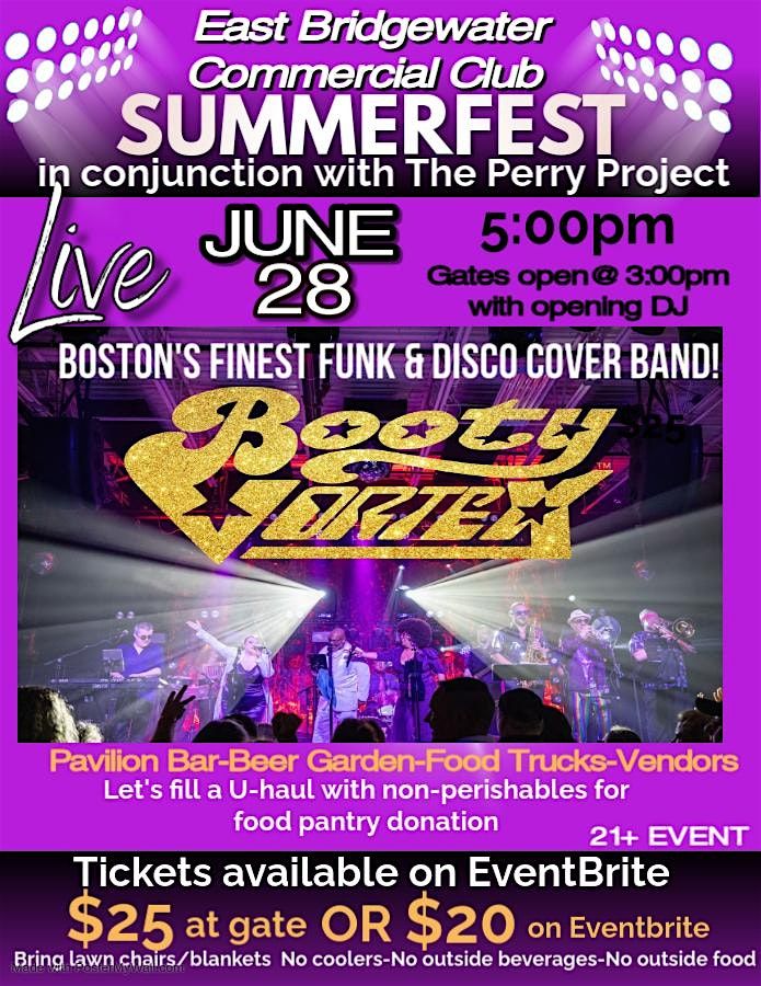 EBCC SUMMERFEST in conjunction with The Perry Project and BOOTY VORTEX, 28 June | Event in East Bridgewater