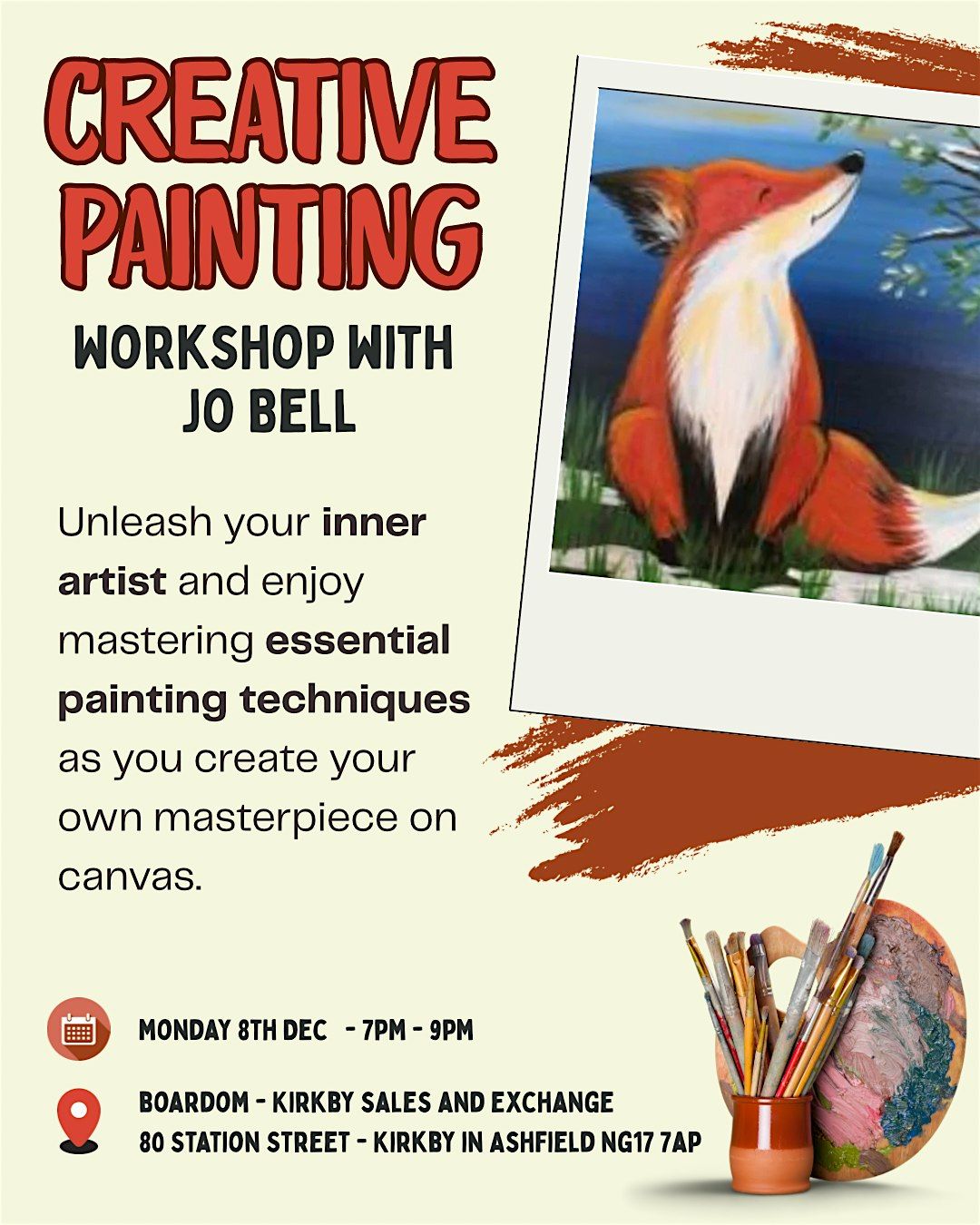Canvas Painting Workshop, 8 December | Event in Kirkby in Ashfield | AllEvents