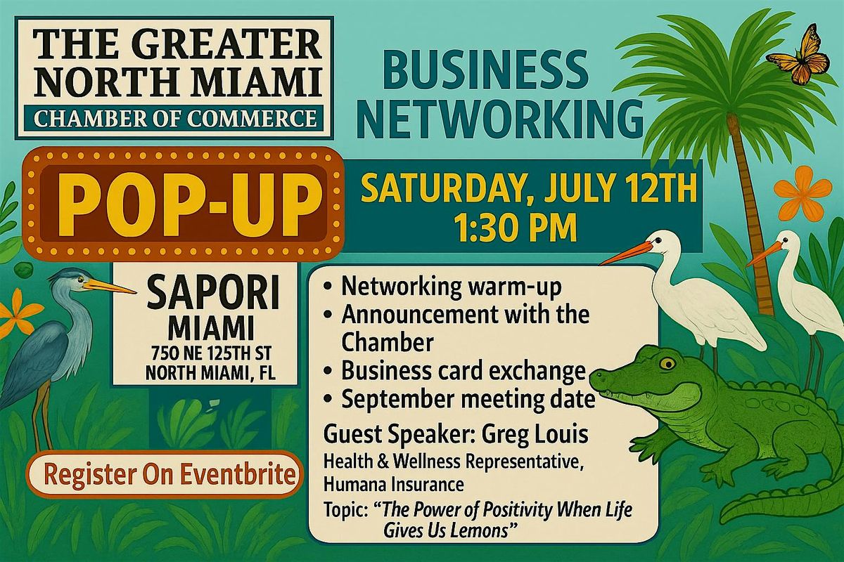 GNMCC Business Networking Group - POP-UP - at SAPORI MIAMI | Event in North Miami | AllEvents