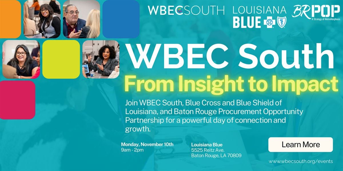 WBEC South From Insight to Impact, 10 November | Event in Baton Rouge | AllEvents