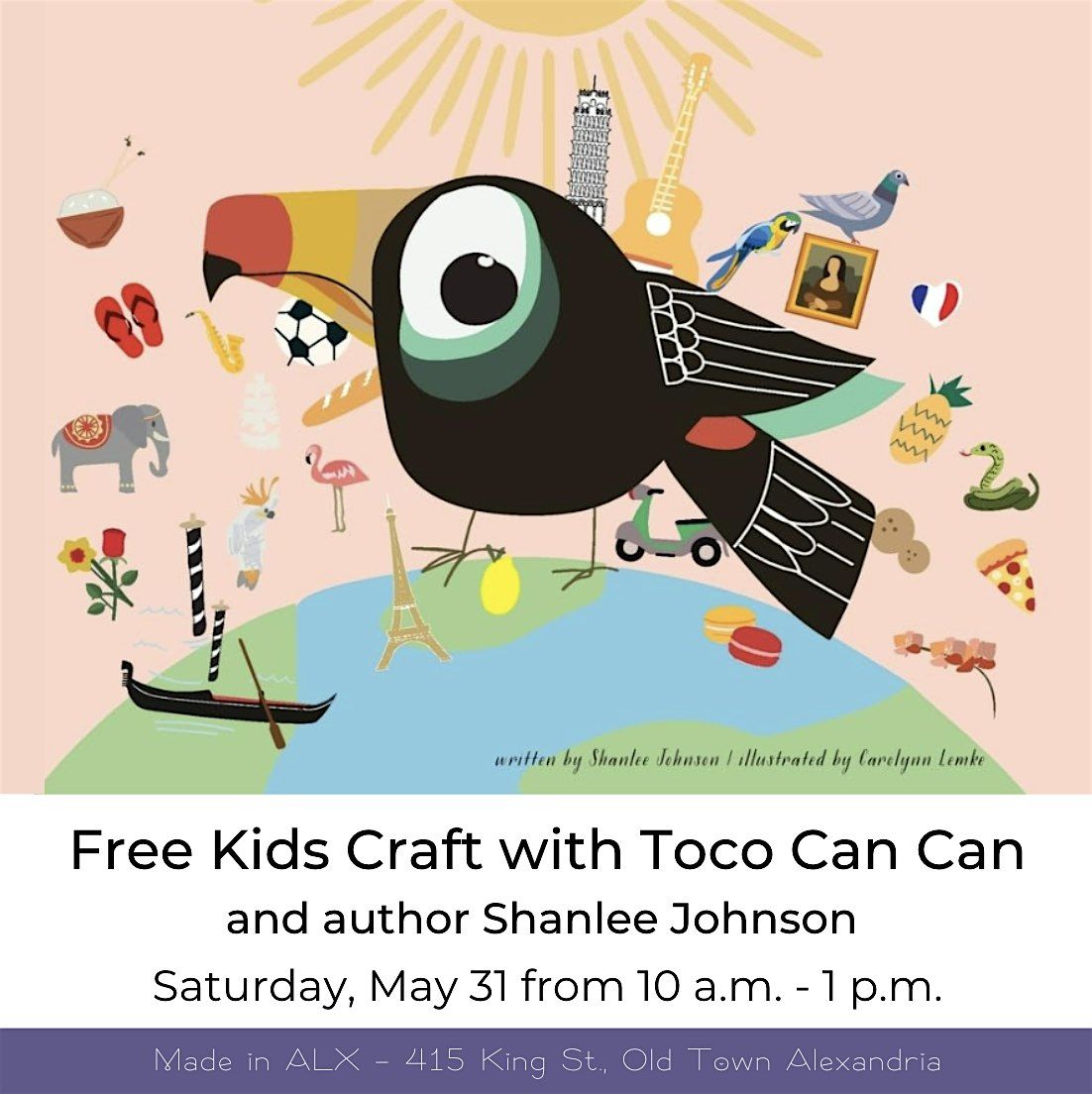 Free Crafts with Toco Can Can and Author Shanlee Johnson, 31 May | Event in Alexandria | AllEvents