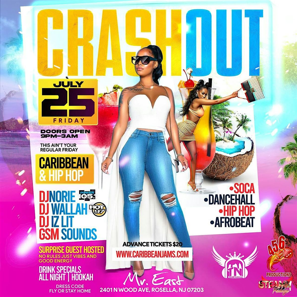 CRASH OUT FRIDAYS  | Caribbean x Hip Hop Vibes, 25 July | Event in Roselle | AllEvents