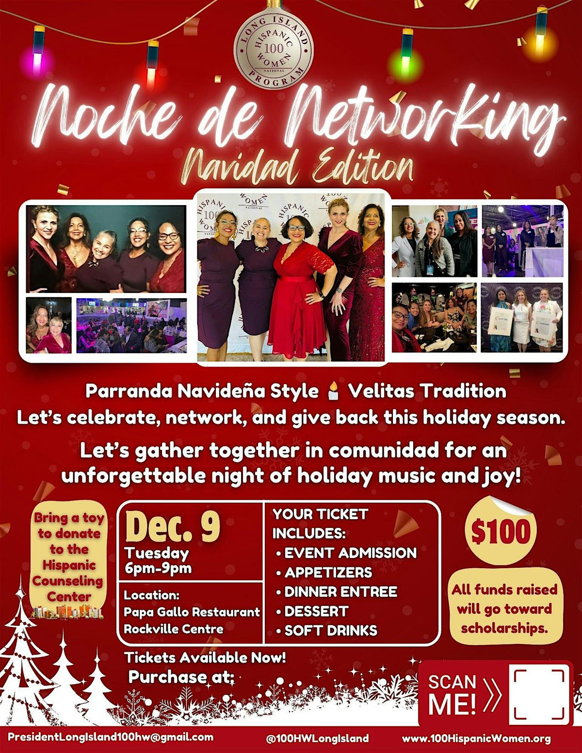 Noche de Networking Navidad Edition Presented by 100 HW Long Island Program, 9 December | Event in Rockville Centre