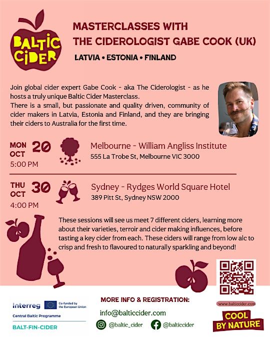 Cider Masterclass with THE CIDEROLOGIST GABE COOK - Melbourne, 20 October | Event in Melbourne | AllEvents