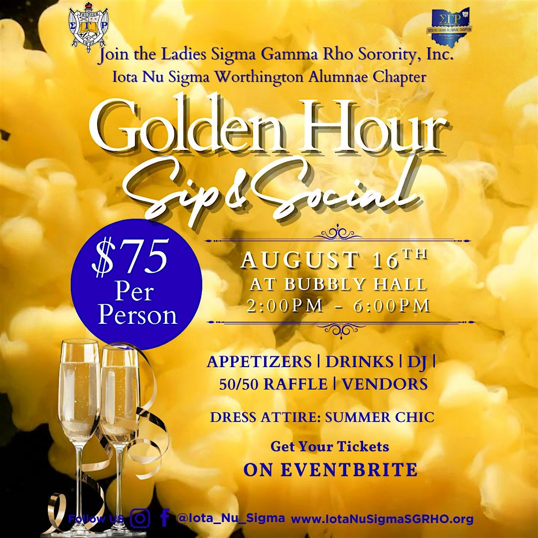 Golden Hour: Sip and Social, 16 August | Event in New Albany | AllEvents