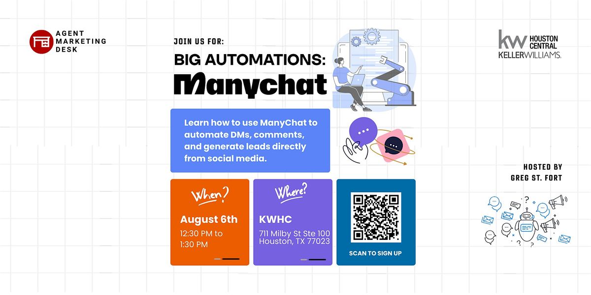 BIG AUTOMATIONS: Scale with ManyChat, 6 August | Event in Houston | AllEvents