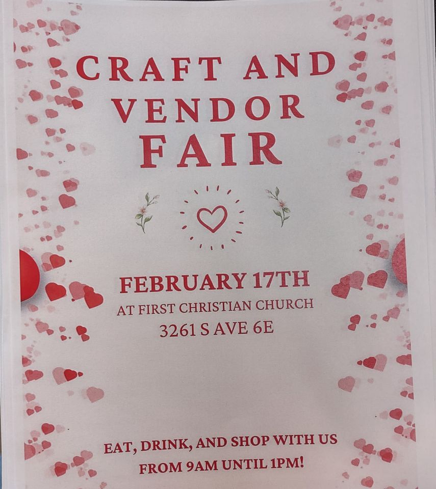 FCC Craft and Vendor Fair, First Christian Church, Yuma, 17 February