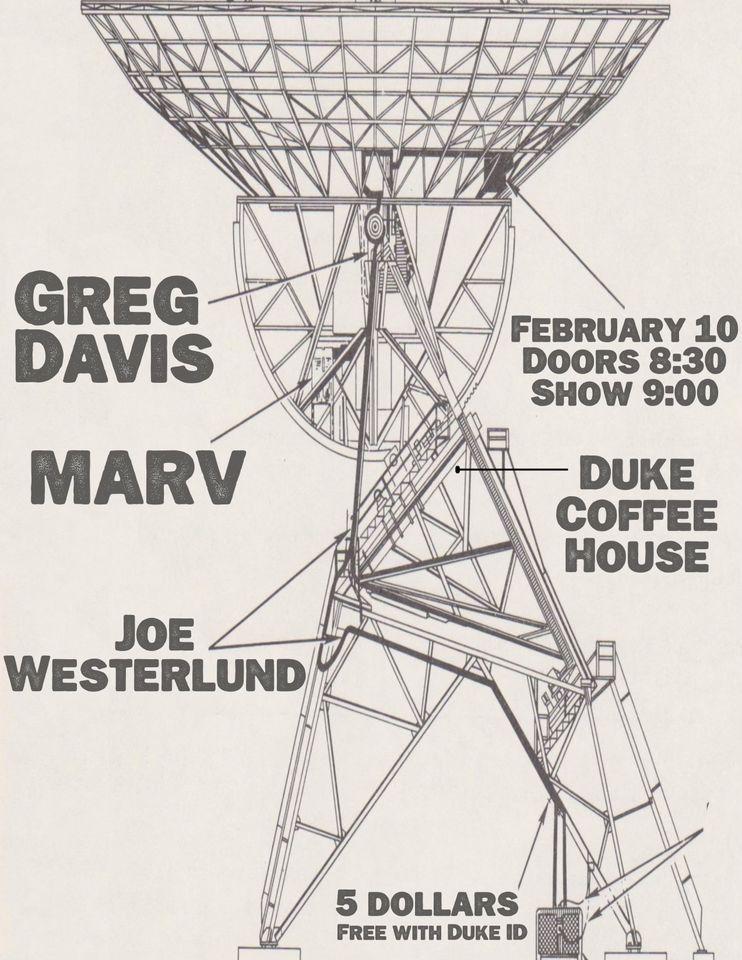 Greg Davis / Marv / Joe Westerlund, Duke Coffeehouse, February 11 2023