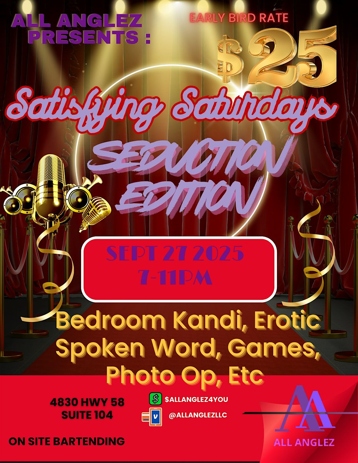 Satisfying Saturdays: Seduction Edition, 27 September | Event in Chattanooga | AllEvents