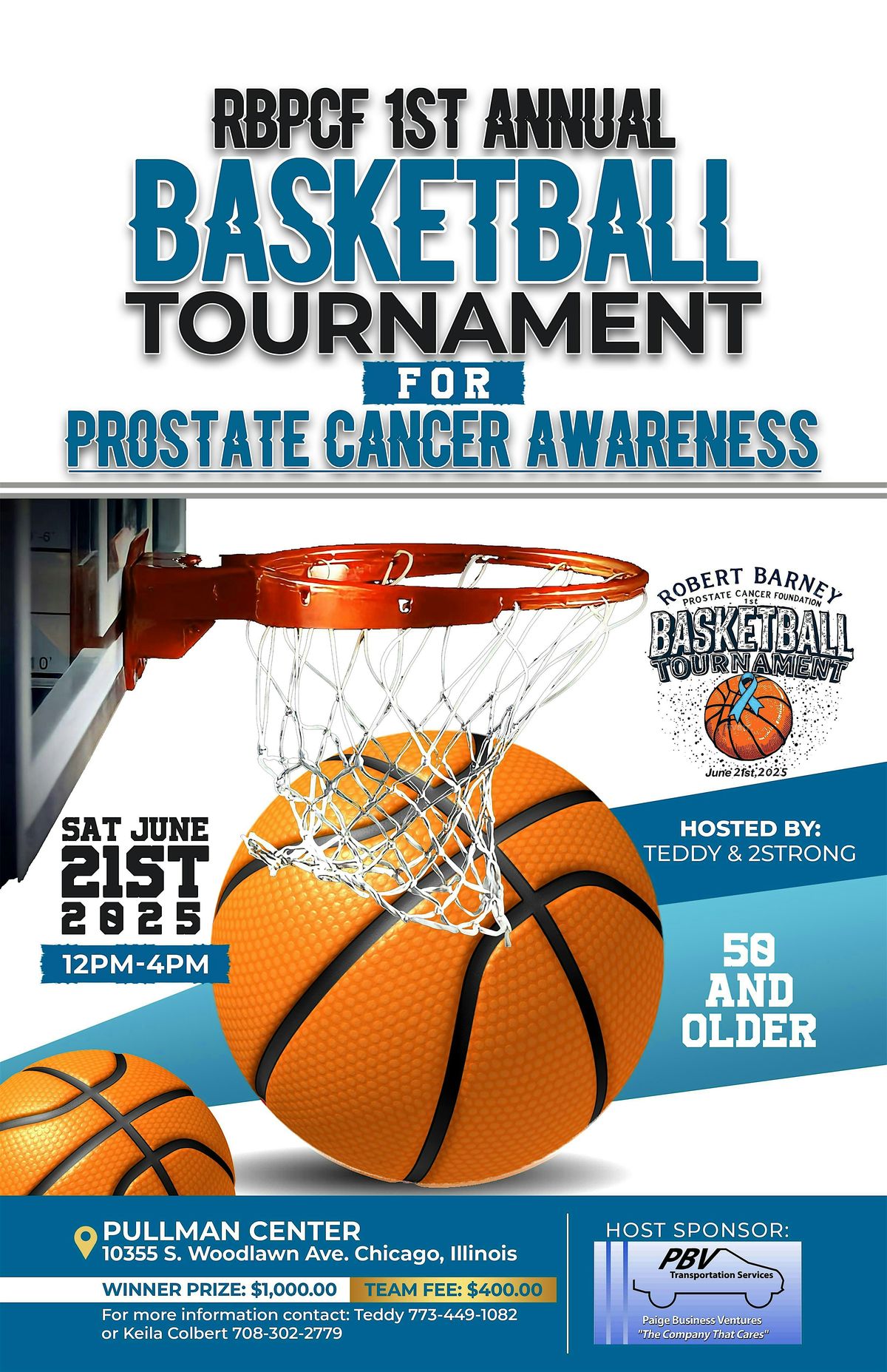 Robert Barney Prostate Cancer 1st Annual Basketball Tournament, 21 June | Event in Chicago | AllEvents