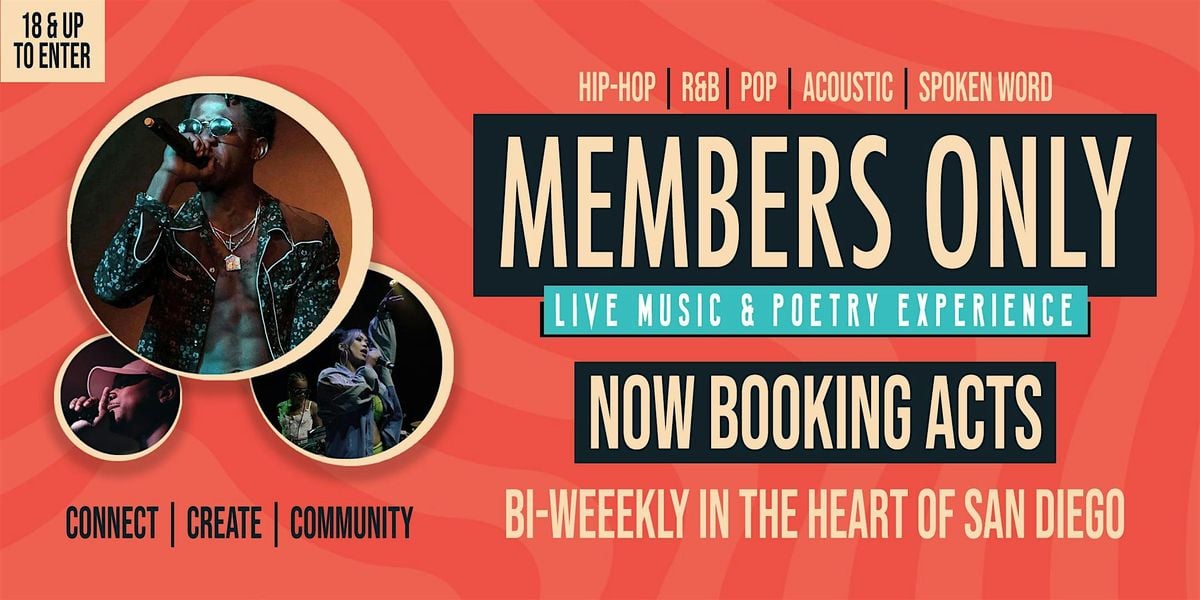 Members Only: Live Music & Poetry Open Mic - San Diego (Artist Ticket), 2 November | Event in San Diego