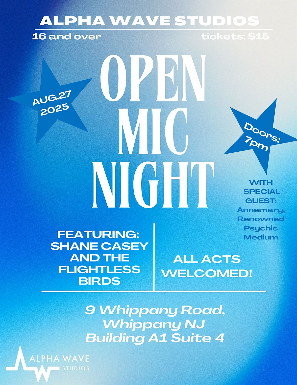 Open Mic Night @ Alpha Wave Studios!, 27 August | Event in Hanover Township | AllEvents