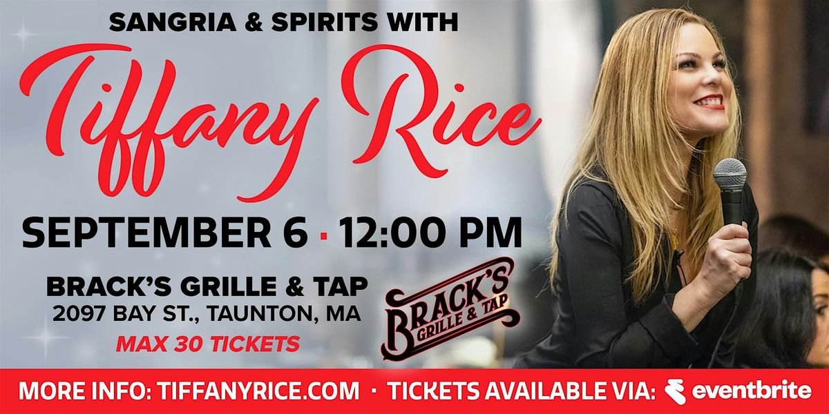 Sangria and Spirits with Tiffany Rice, 6 September | Event in Taunton | AllEvents