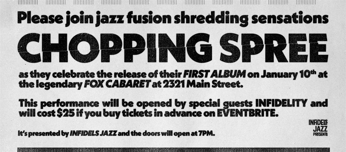 Infidels Jazz Presents: Chopping Spree at Fox Cabaret, 10 January | Event in Vancouver | AllEvents