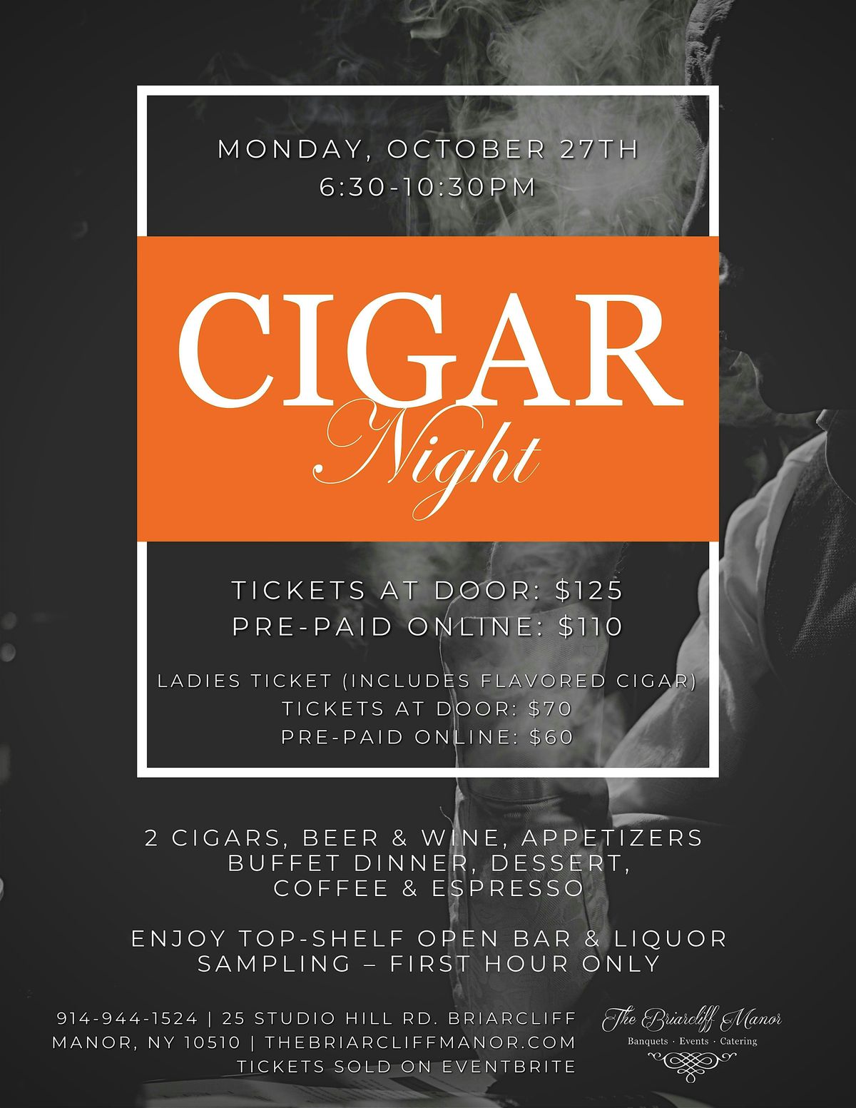 Cigar Night on October 27th, 27 October | Event in Briarcliff Manor | AllEvents