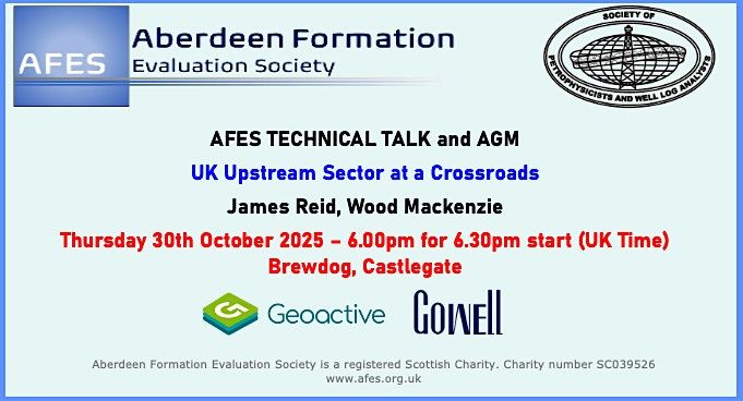 AFES AGM + Technical Talk, 30 October | Event in Aberdeen | AllEvents